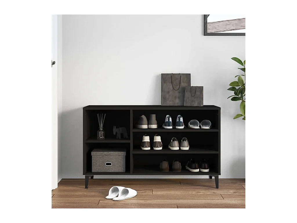Zwarte schoenenkast 102x36x60 cm Technisch hout