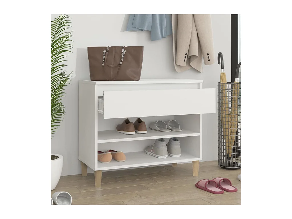 Armoire à chaussures Blanc 70x36x60 cm Bois d'ingénierie