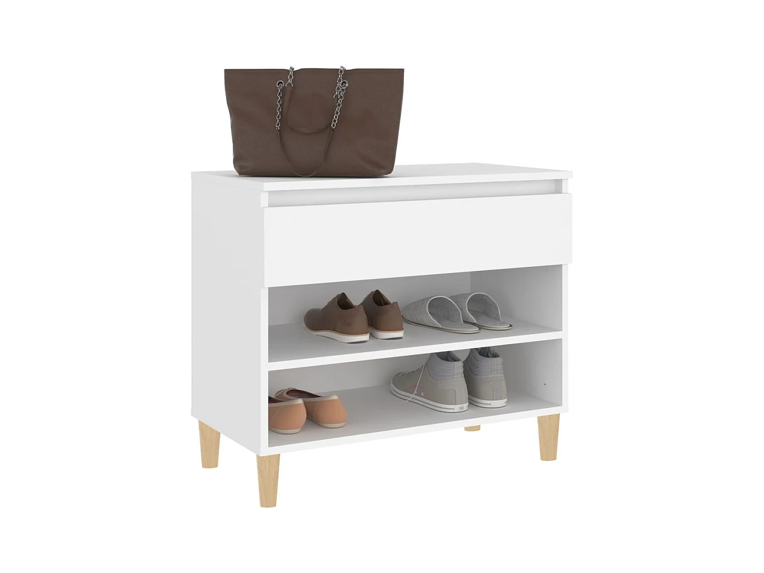Armoire à chaussures Blanc 70x36x60 cm Bois d'ingénierie