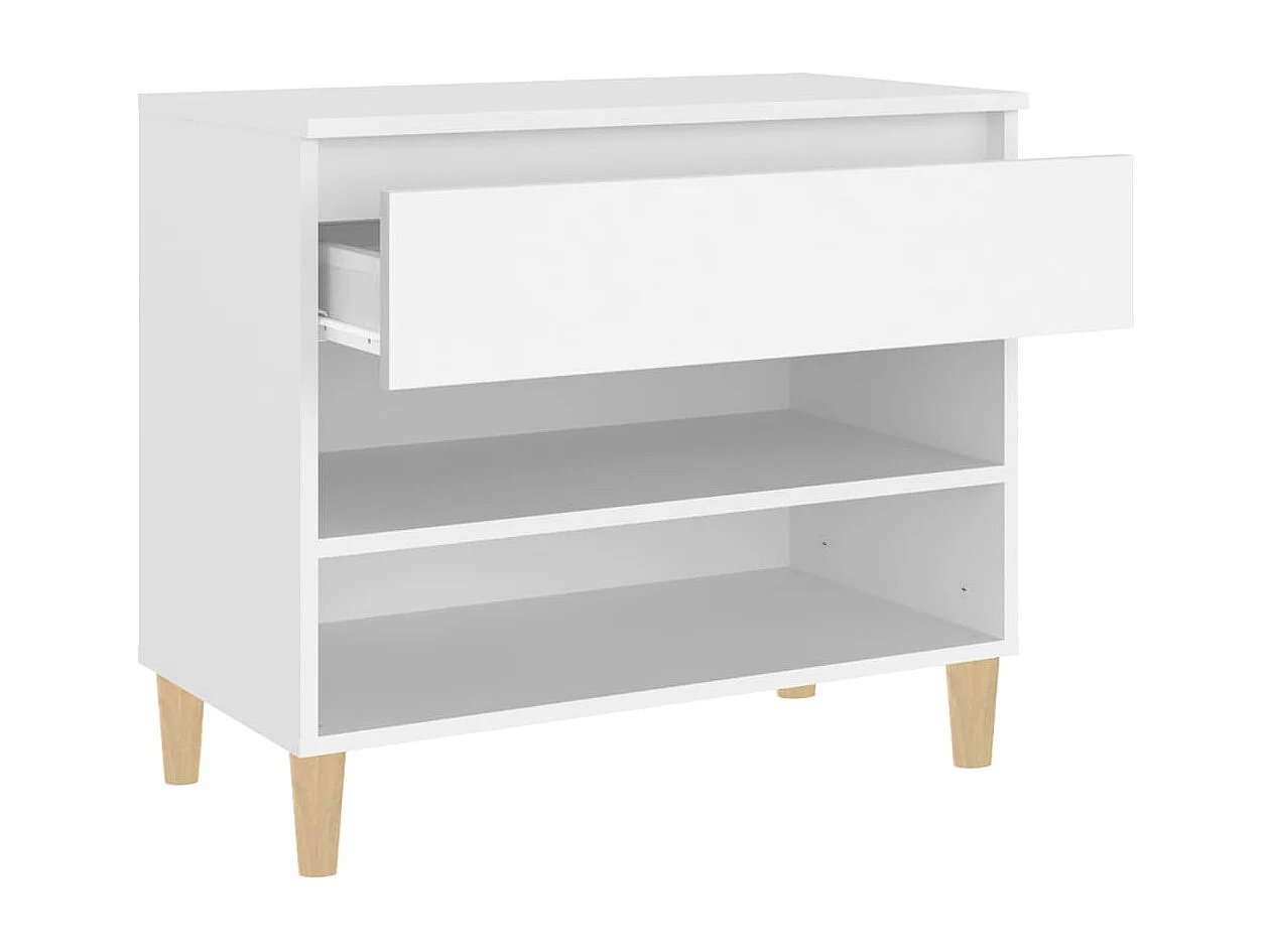 Zapatero blanco 70x36x60 cm Madera contrachapada