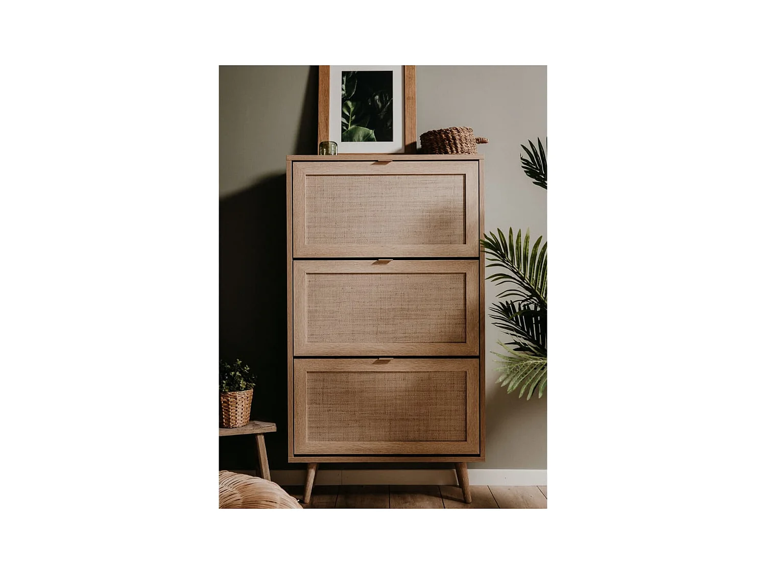 Armoire à chaussures Chêne sonoma/ impression de canne