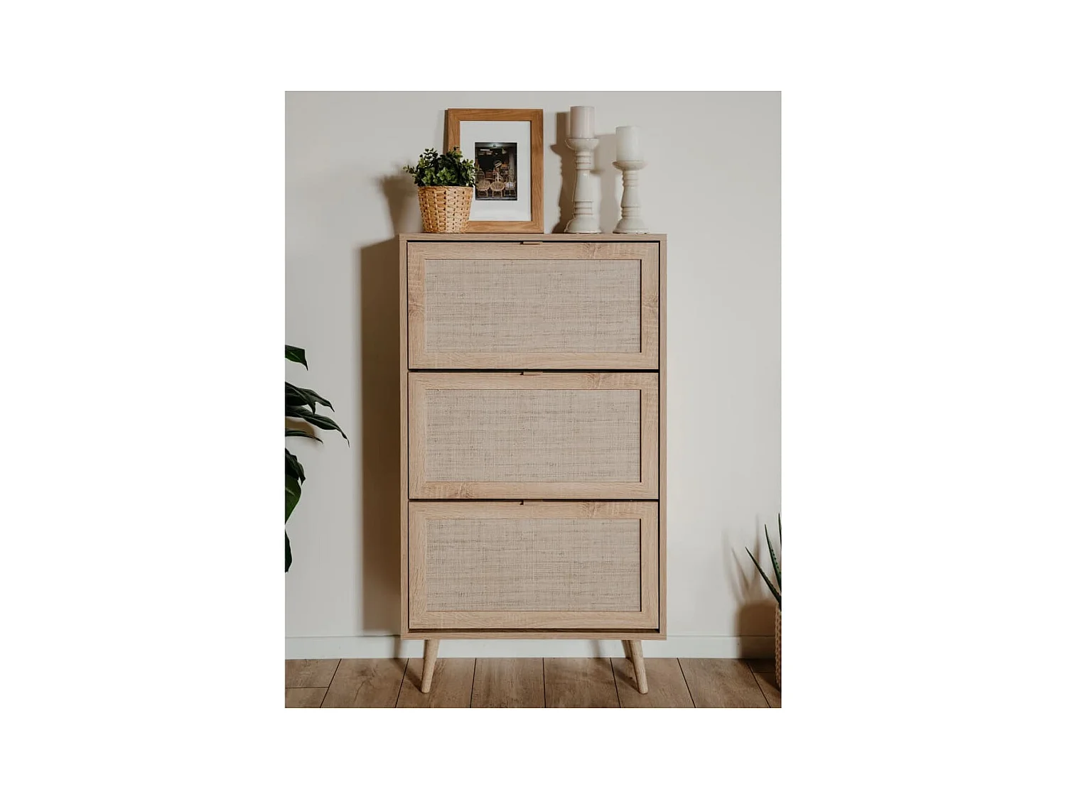 Armoire à chaussures Chêne sonoma/ impression de canne