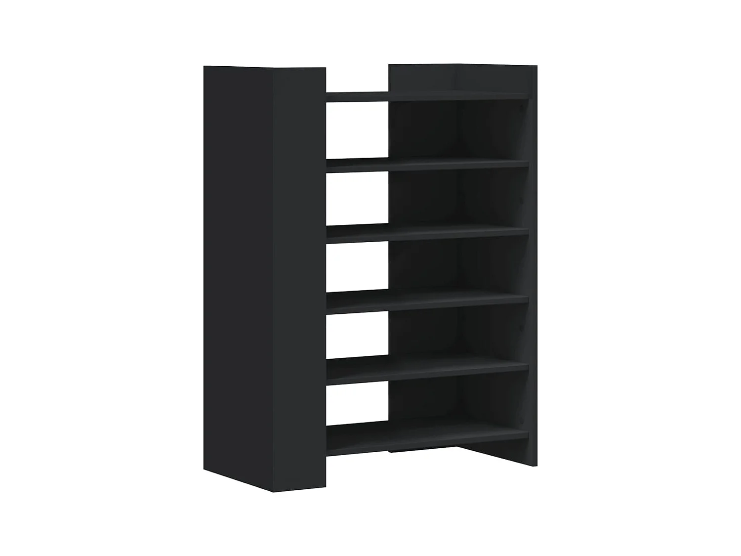 Armoire à chaussures noir 74,5x37,5x100 cm bois d'ingénierie