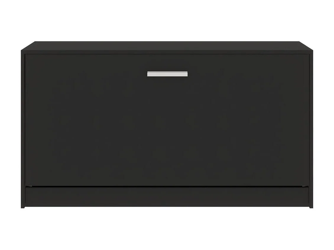 Banco zapatero negro 80x24x45 cm Madera de ingeniería