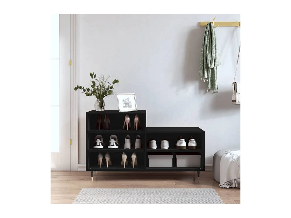 Zwarte schoenenkast 102x36x60 cm Technisch hout