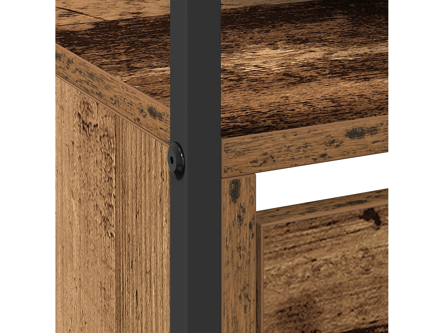 Cabinet à chaussures avec 4 tiroirs à rabat en bois ancien 100x34x112 cm