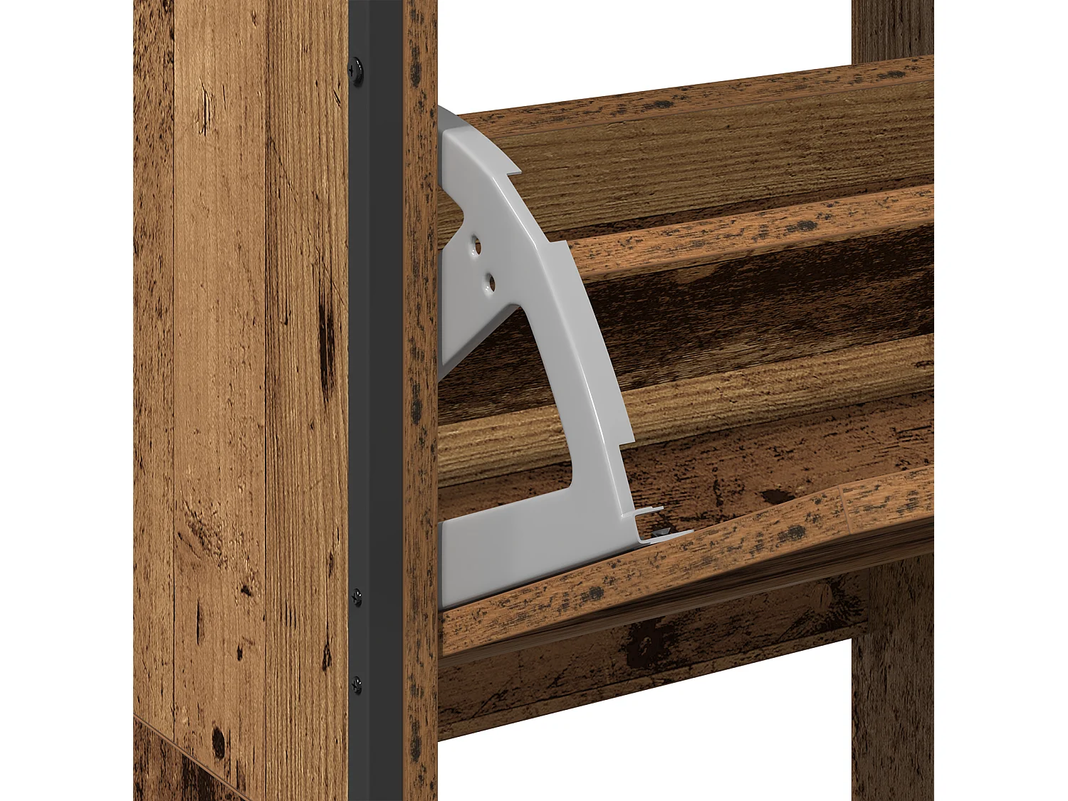 Cabinet à chaussures avec 4 tiroirs à rabat en bois ancien 100x34x112 cm