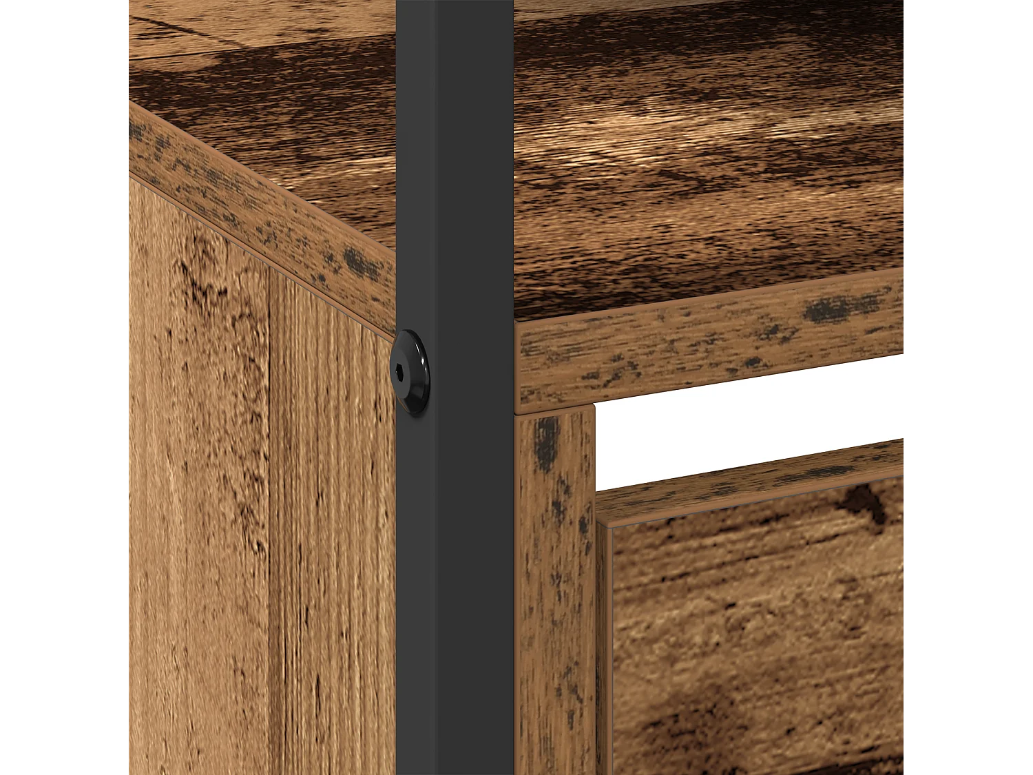 Cabinet à chaussures avec 4 tiroirs à rabat en bois ancien 100x34x112 cm