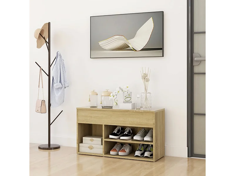 Schuhbank Sonoma Eiche 80x30x45 cm Holzwerkstoff