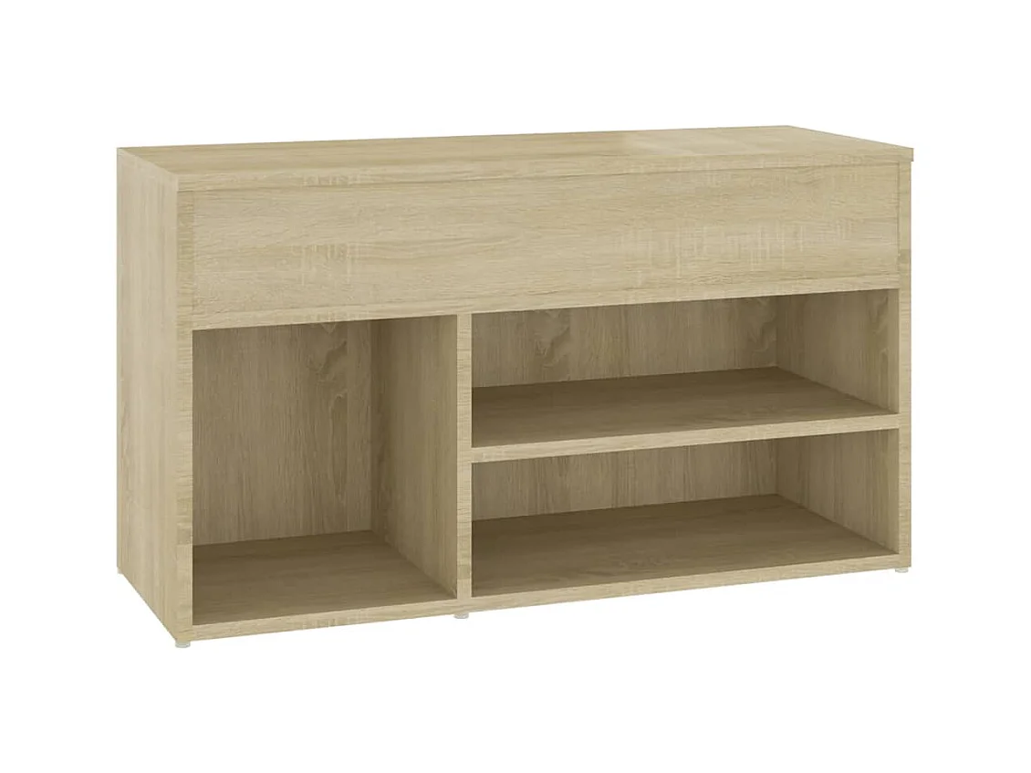Panca portascarpe in rovere Sonoma 80x30x45 cm in legno ingegnerizzato