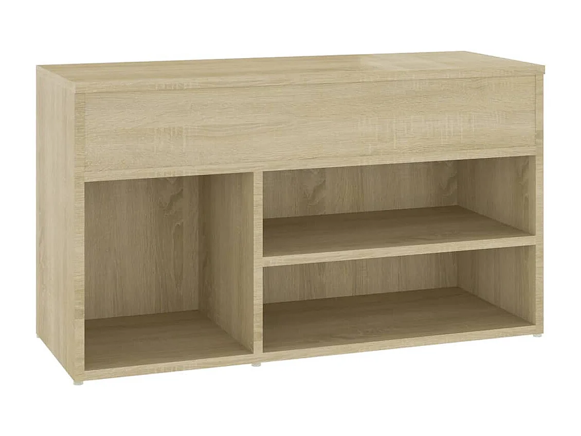 Panca portascarpe in rovere Sonoma 80x30x45 cm in legno ingegnerizzato