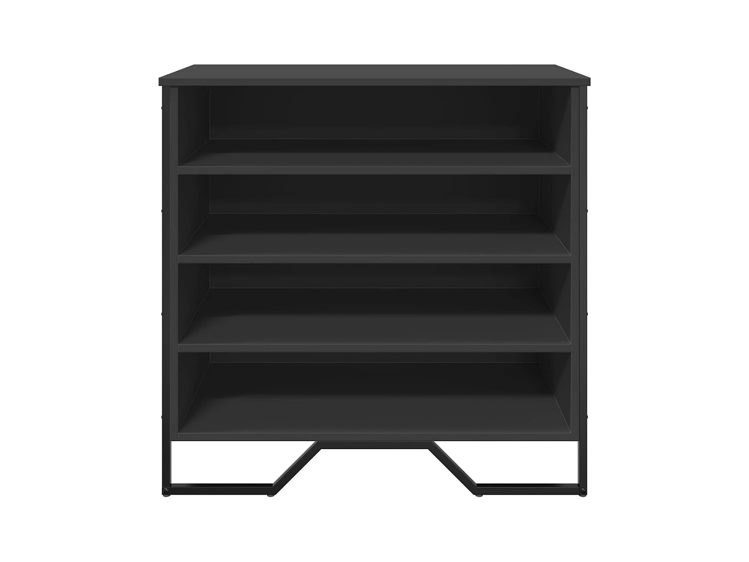 Armoire à chaussures noir 80x38x78 cm bois d'ingénierie