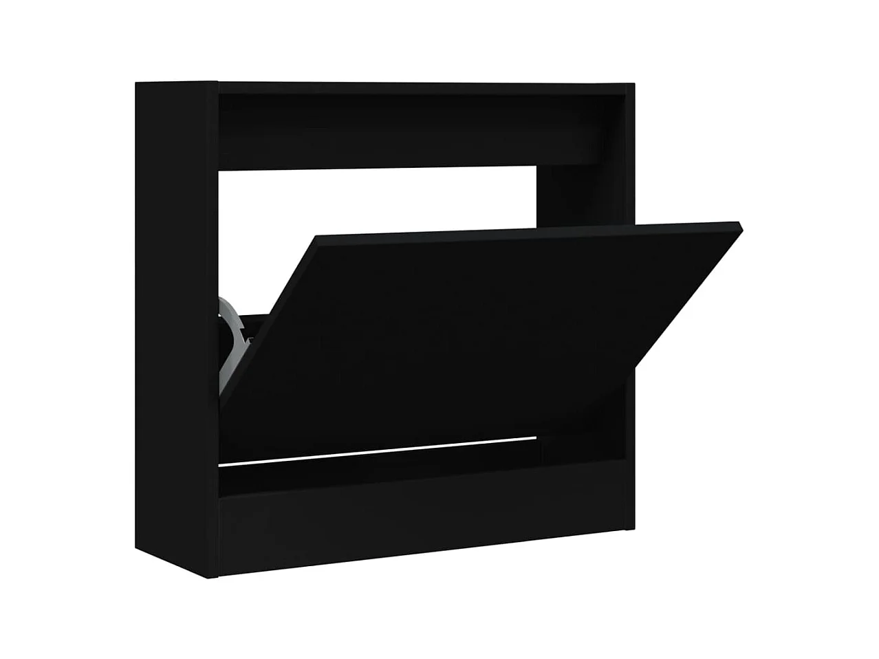 Zwarte schoenenkast 60x21x57 cm bewerkt hout