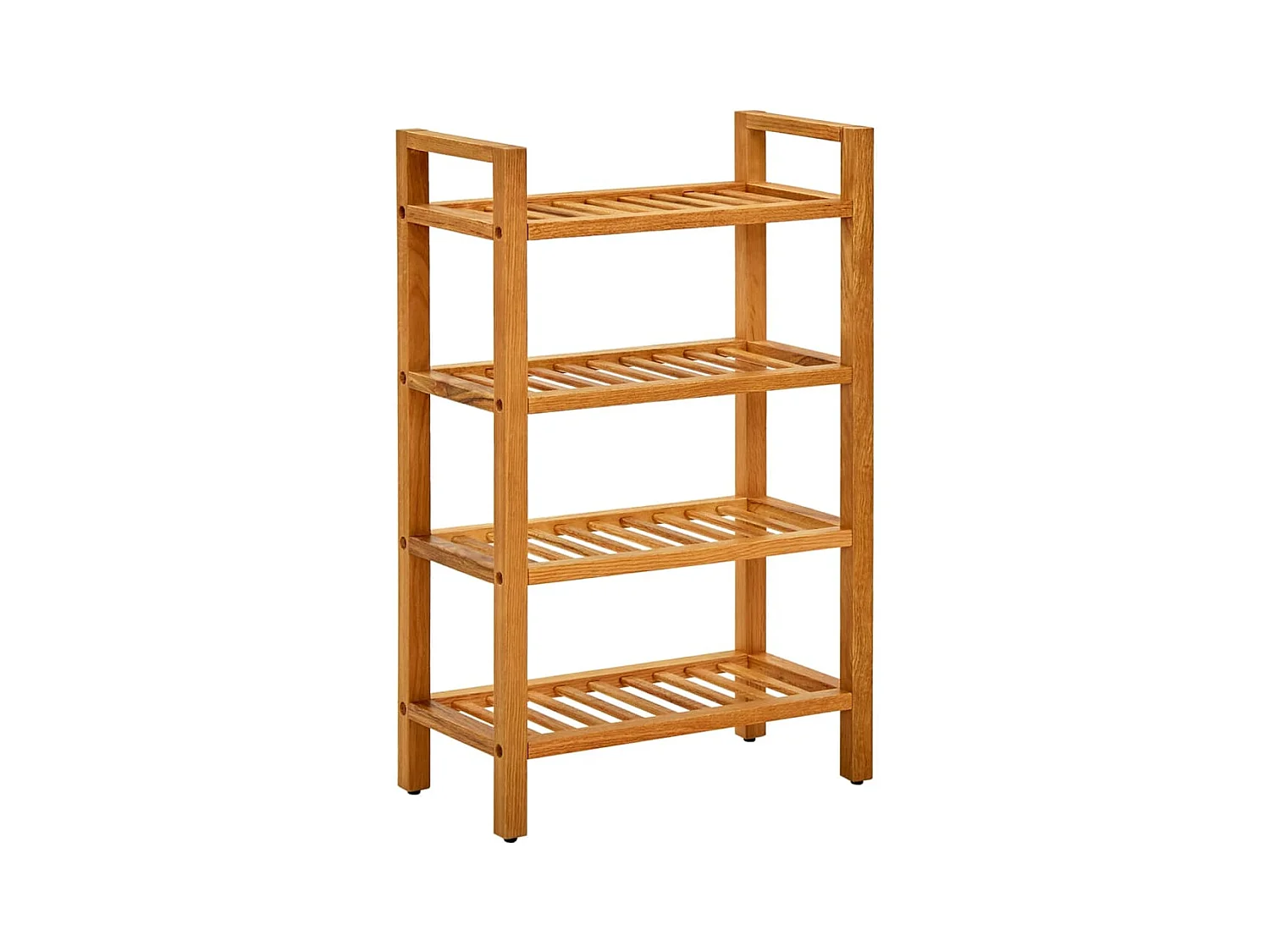 Étagère à chaussures à 4 niveaux 50x27x80 cm Chêne massif