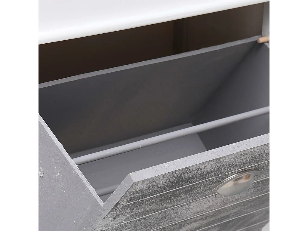 Zapatero gris 50 x 28 x 98 cm madera de paulownia