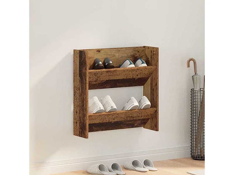Cabinets à chaussures muraux Vieux bois 60 x 18 x 60 cm