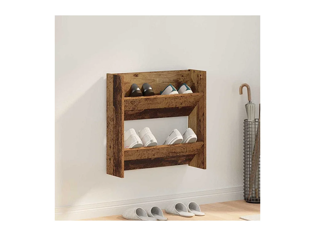 Cabinets à chaussures muraux Vieux bois 60 x 18 x 60 cm