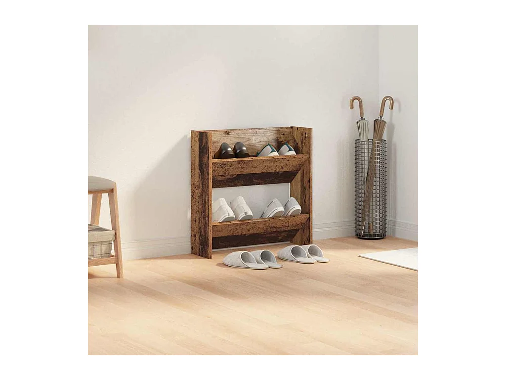 Cabinets à chaussures muraux Vieux bois 60 x 18 x 60 cm