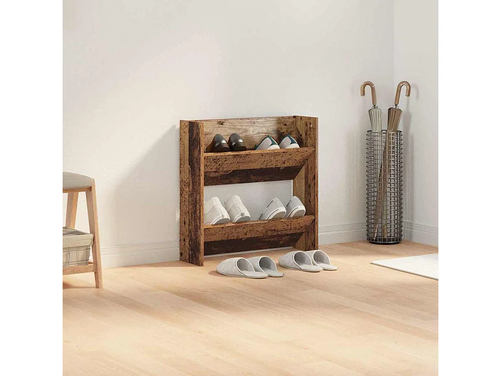 Cabinets à chaussures muraux Vieux bois 60 x 18 x 60 cm