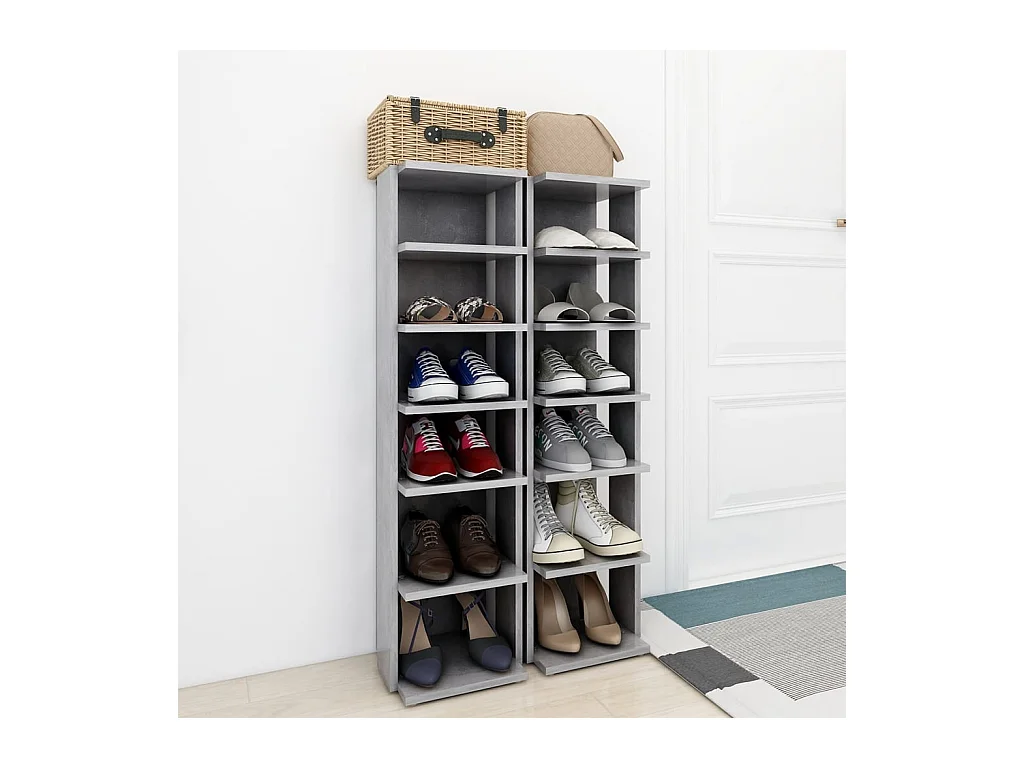 Zapateros 2 uds Gris hormigón 27,5x27x102 cm