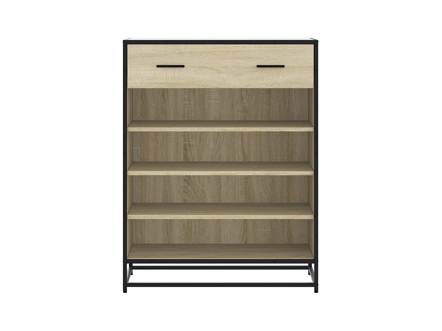 Armoire à chaussures chêne sonoma bois d'ingénierie et métal