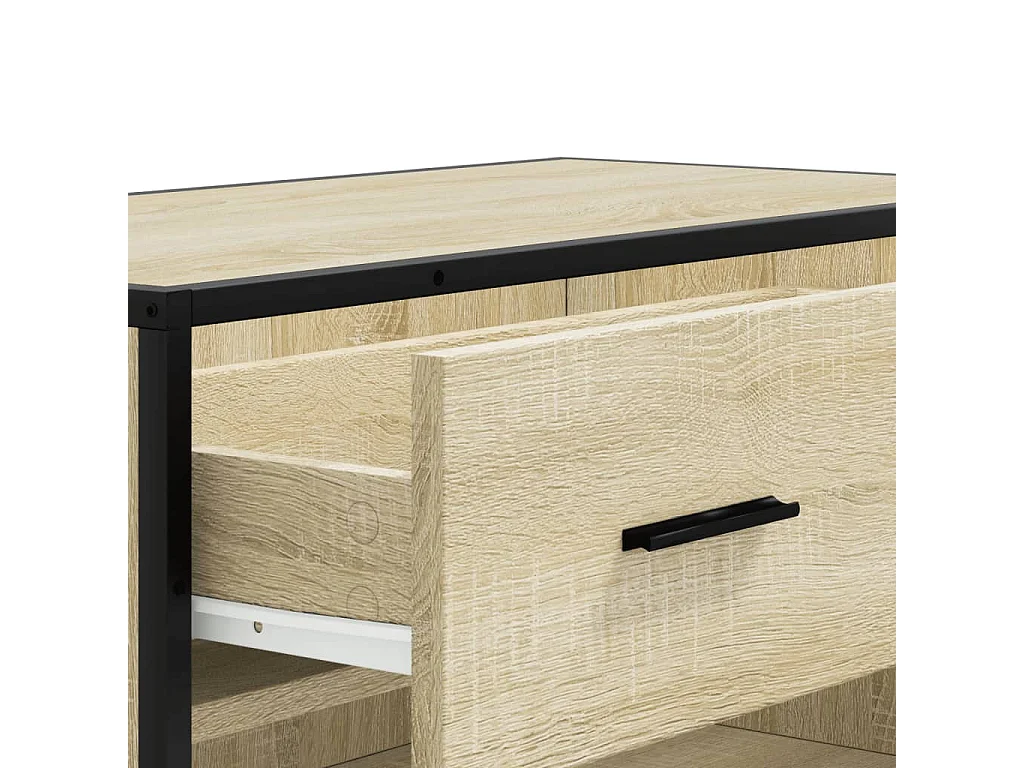 Armoire à chaussures chêne sonoma bois d'ingénierie et métal