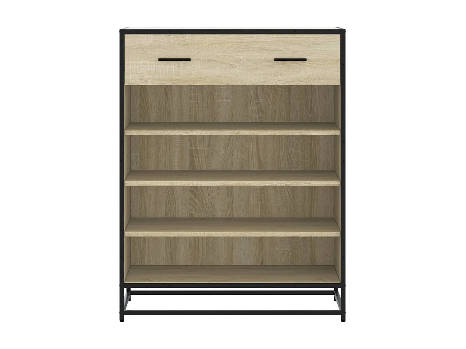 Armoire à chaussures chêne sonoma bois d'ingénierie et métal