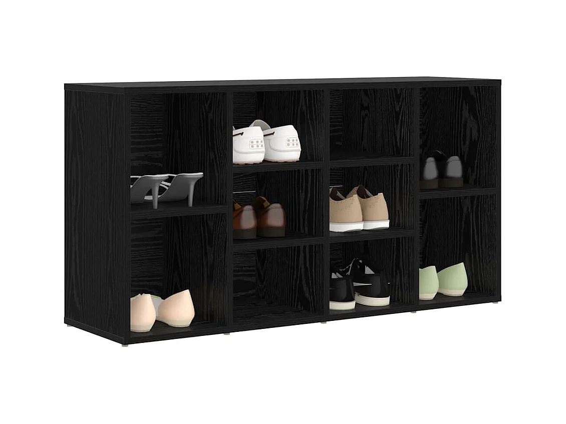 Banco zapatero de roble negro 103 x 30 x 55 cm Madera de ingeniería