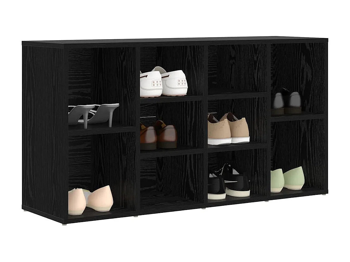 Banc à chaussures Chêne noir 103 x 30 x 55 cm Bois d'ingénierie