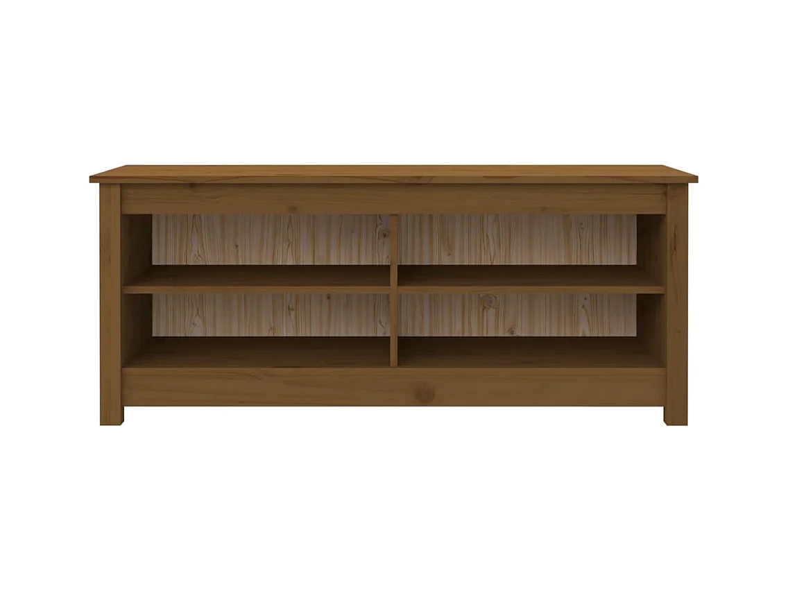 Honingbruine schoenenbank 110x38x45,5 cm massief grenen