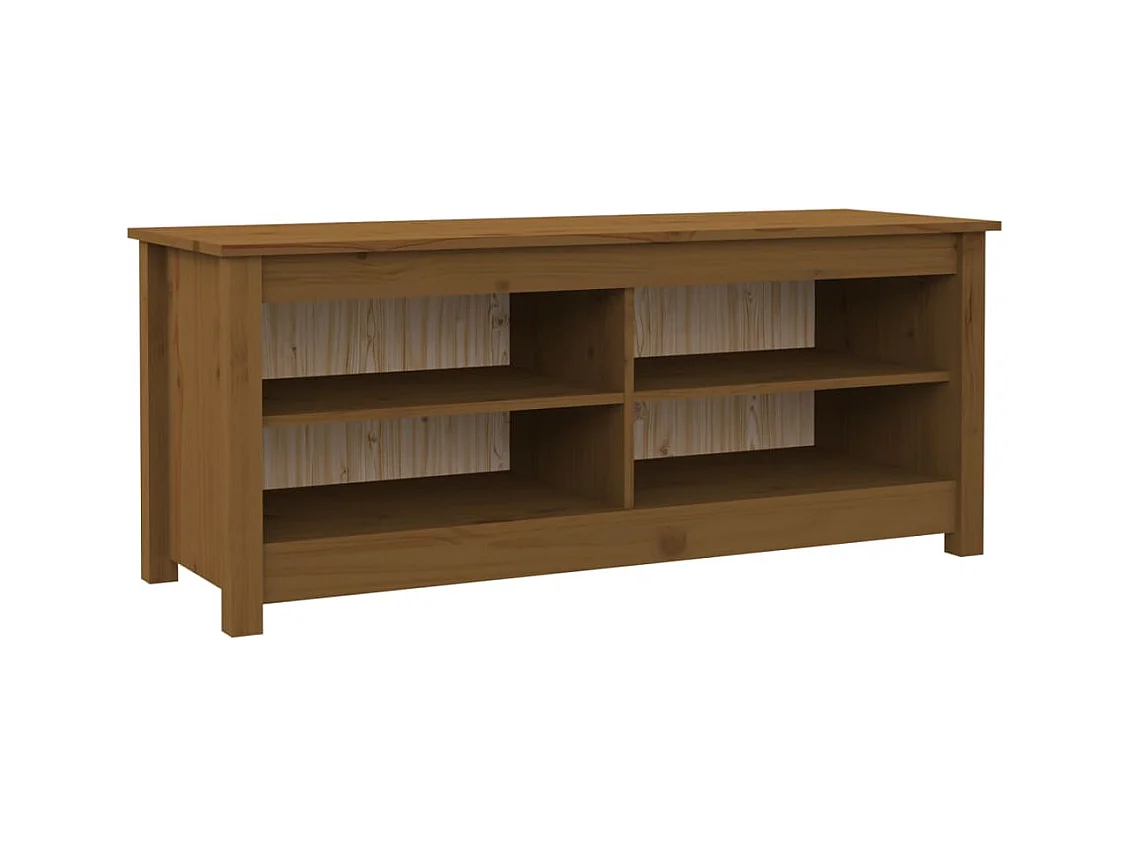 Honingbruine schoenenbank 110x38x45,5 cm massief grenen