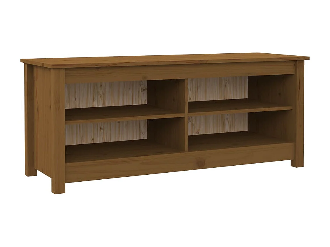 Banco zapatero marrón miel 110x38x45,5 cm Pino macizo