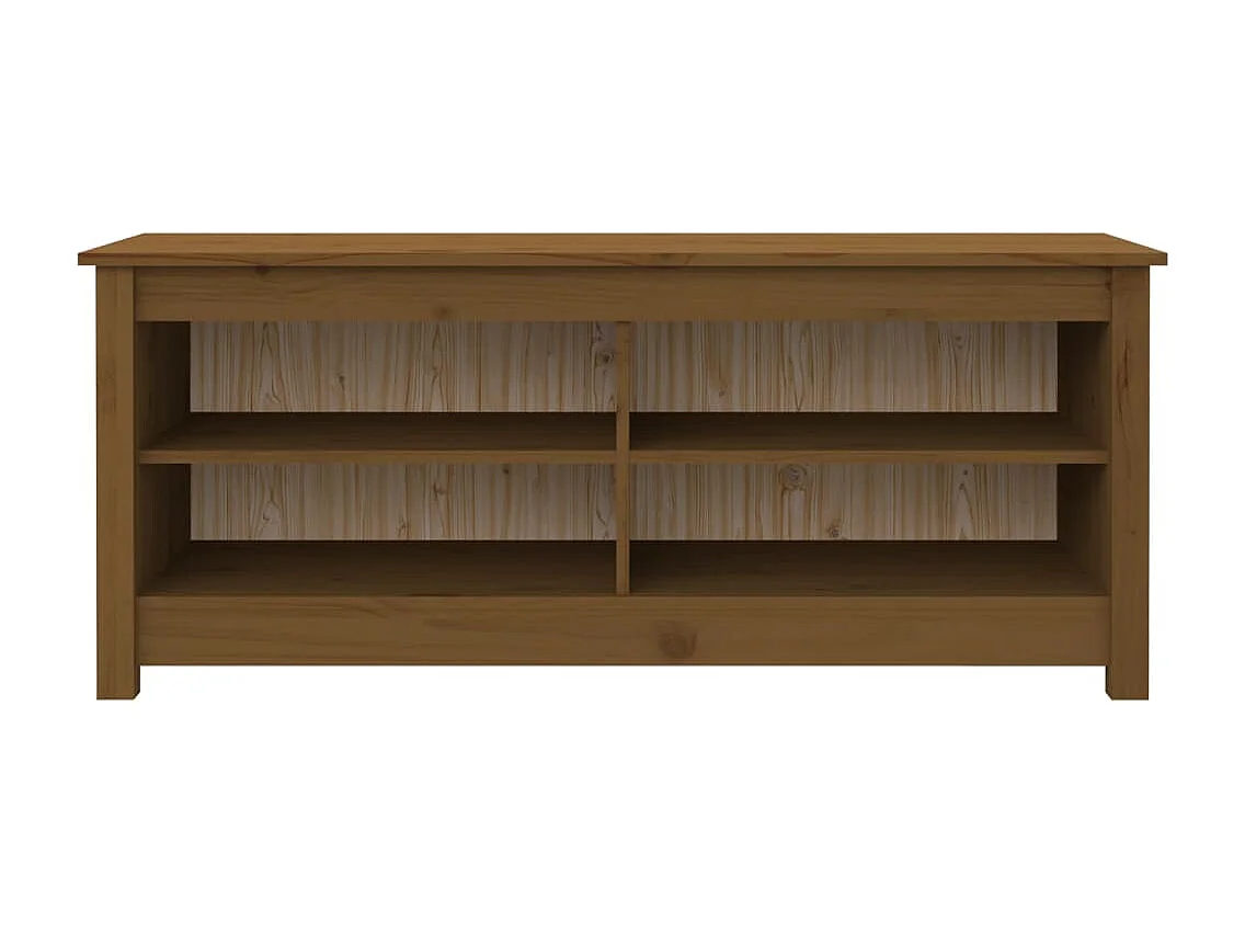 Banco zapatero marrón miel 110x38x45,5 cm Pino macizo