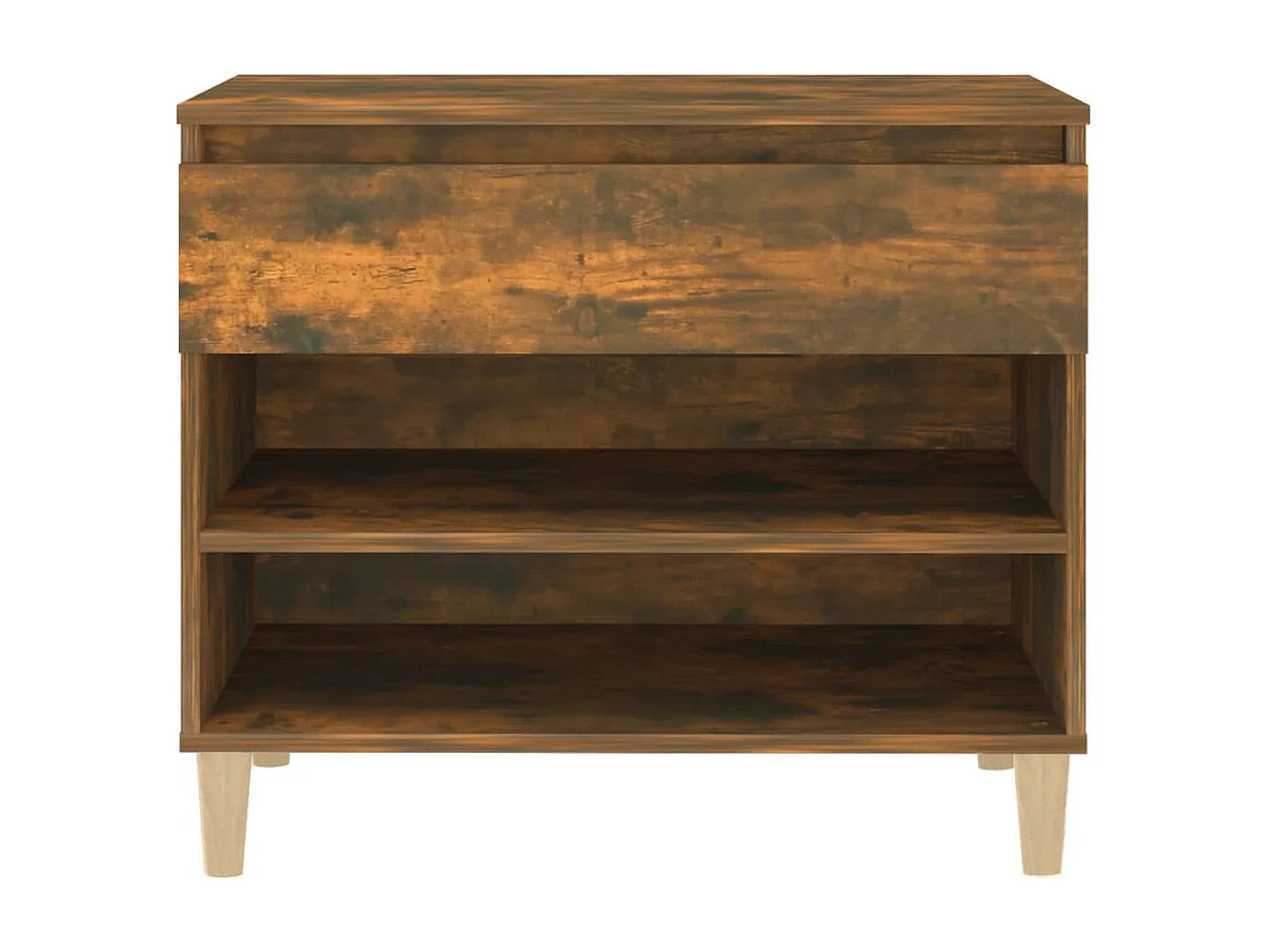 Schuhschrank aus geräucherter Eiche, 70 x 36 x 60 cm, Holzwerkstoff