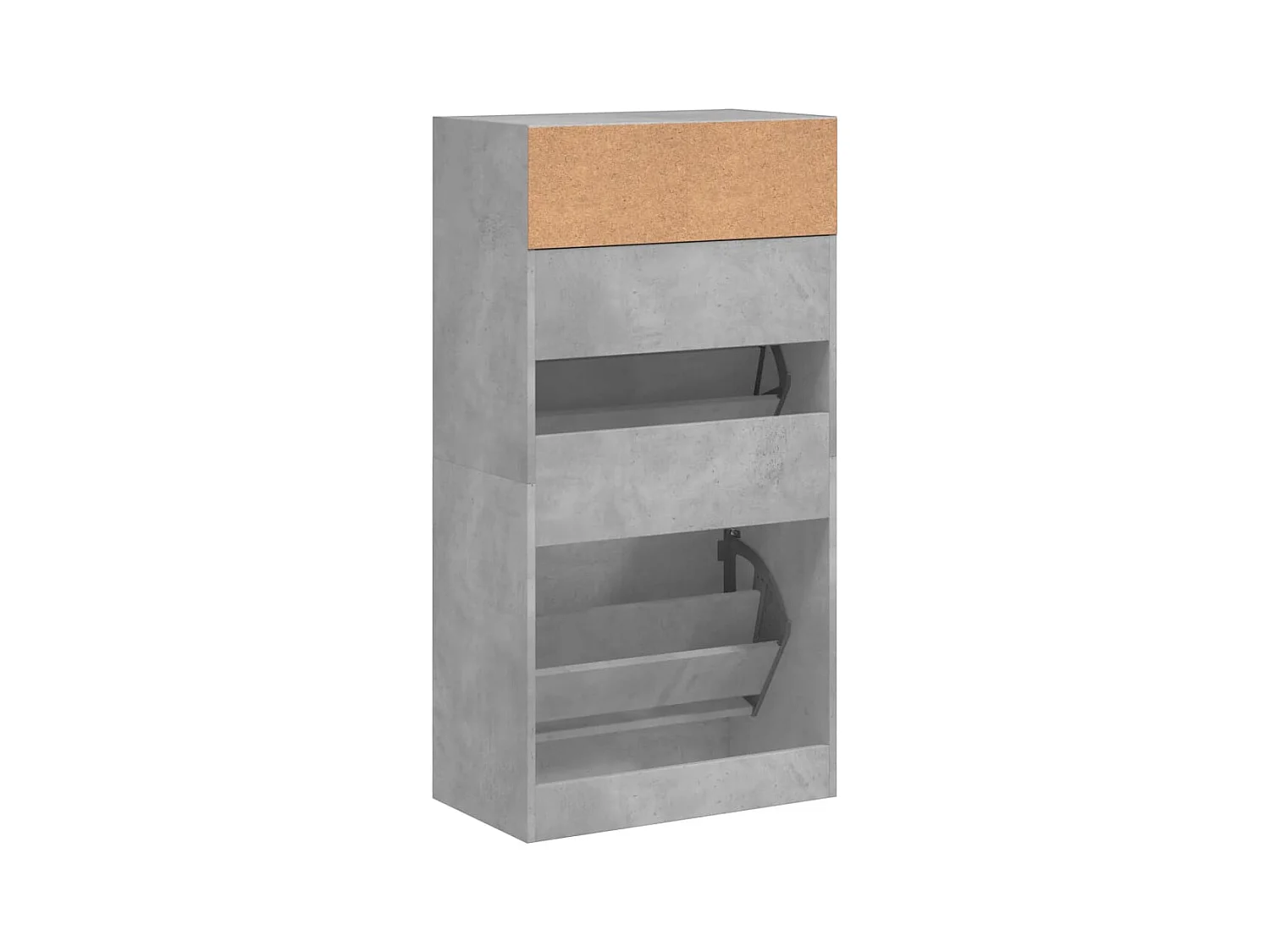 Scarpiera grigio cemento 60x34x116 cm in legno ingegnerizzato