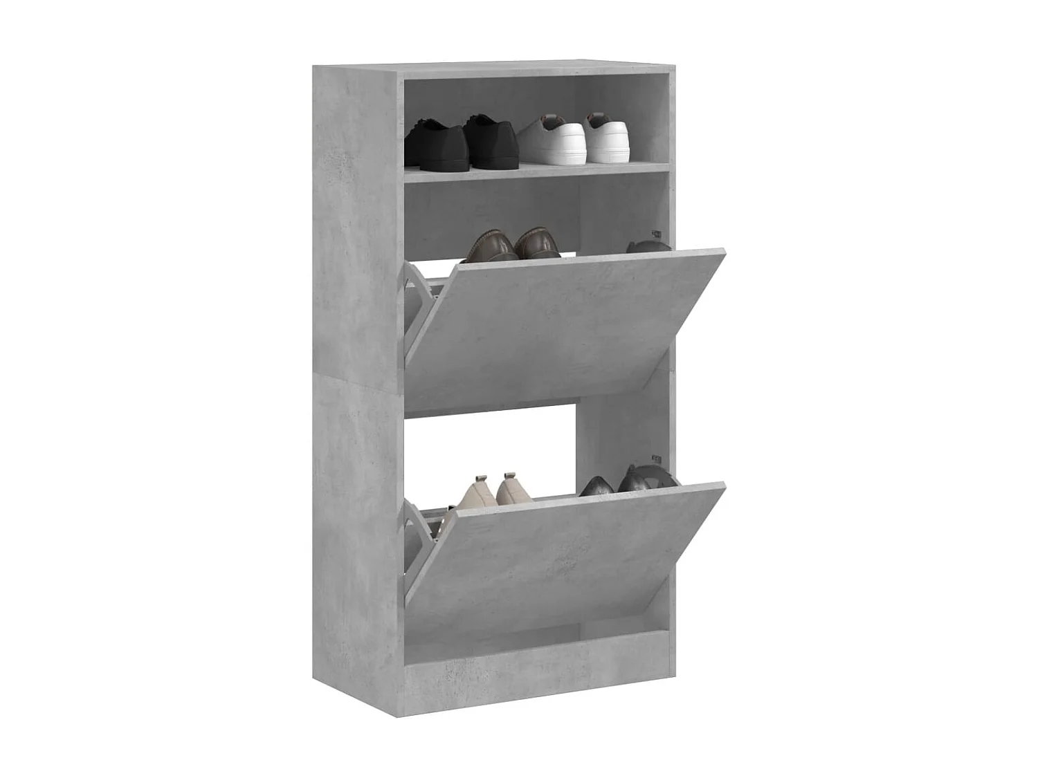 Armoire à chaussures gris béton 60x34x116 cm bois d'ingénierie