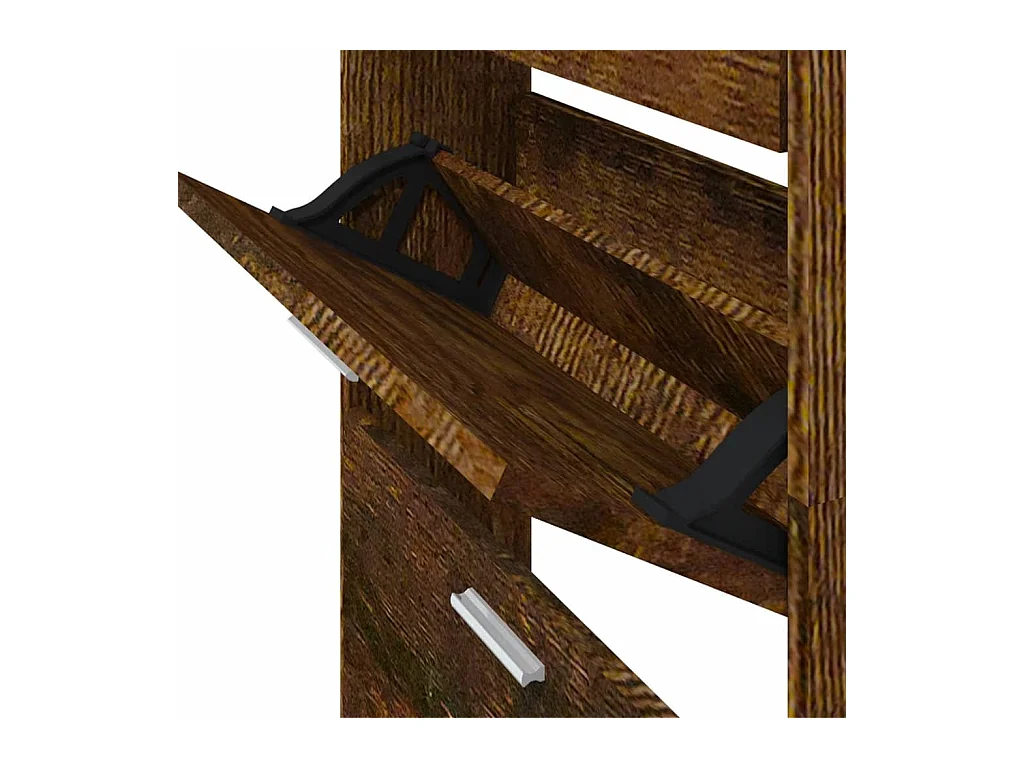 Armoire à chaussures Chêne fumé 59x17x169 cm Bois d'ingénierie