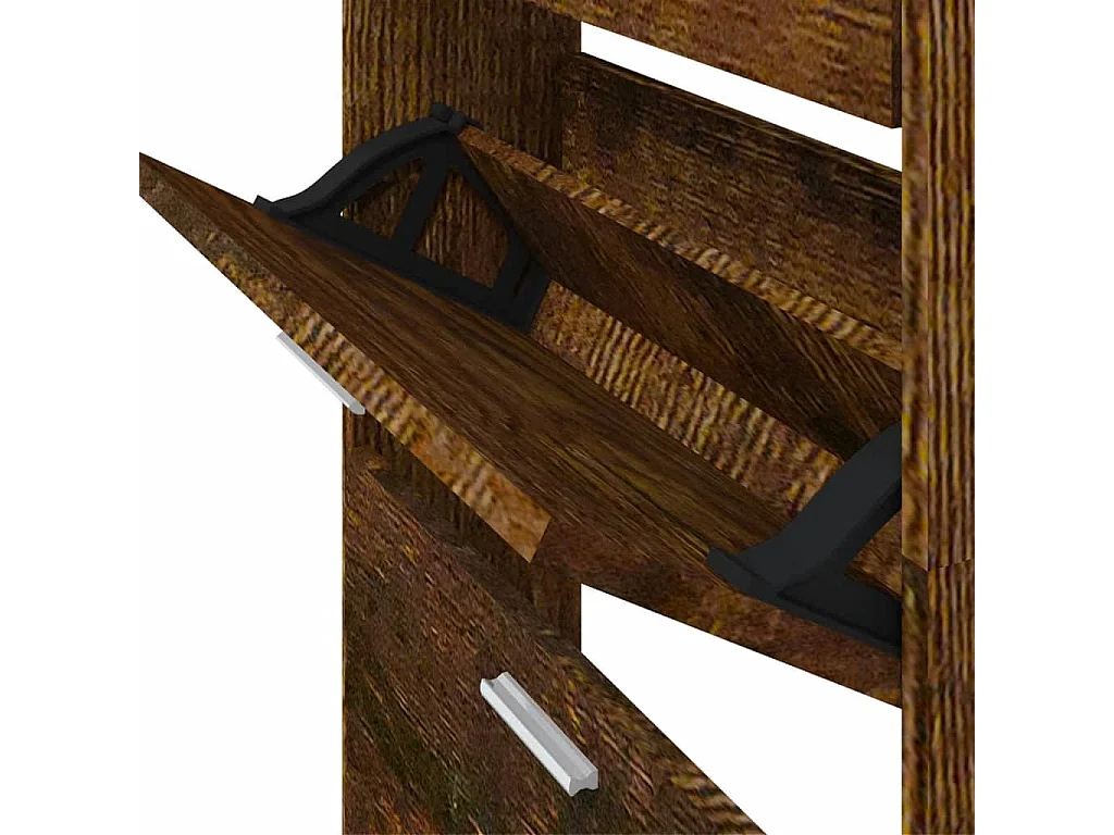 Scarpiera in rovere affumicato 59x17x169 cm in legno ingegnerizzato