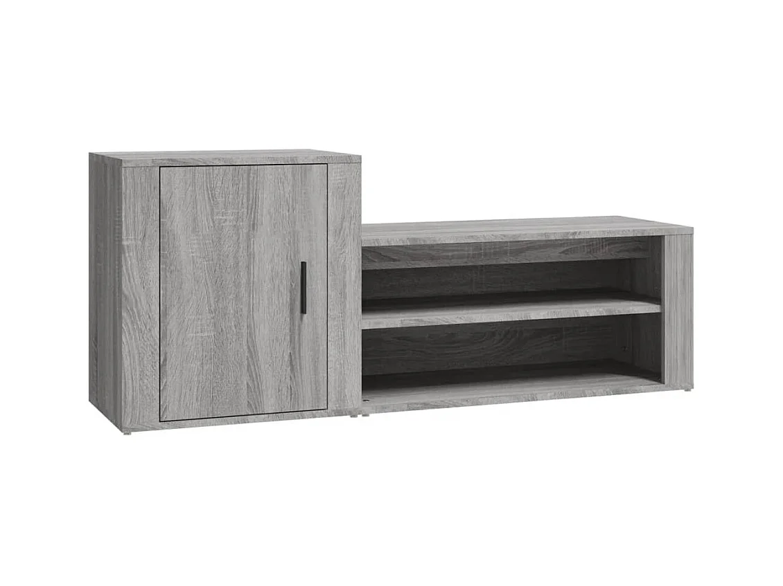 Sonoma grijze schoenenkast 130x35x54 cm Technisch hout