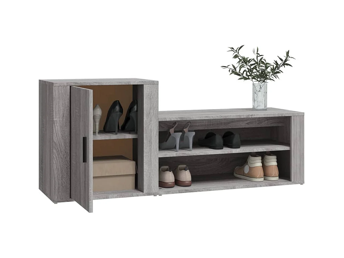 Sonoma grijze schoenenkast 130x35x54 cm Technisch hout