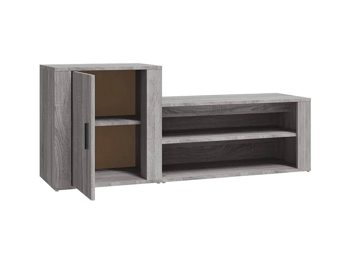 Sonoma grijze schoenenkast 130x35x54 cm Technisch hout