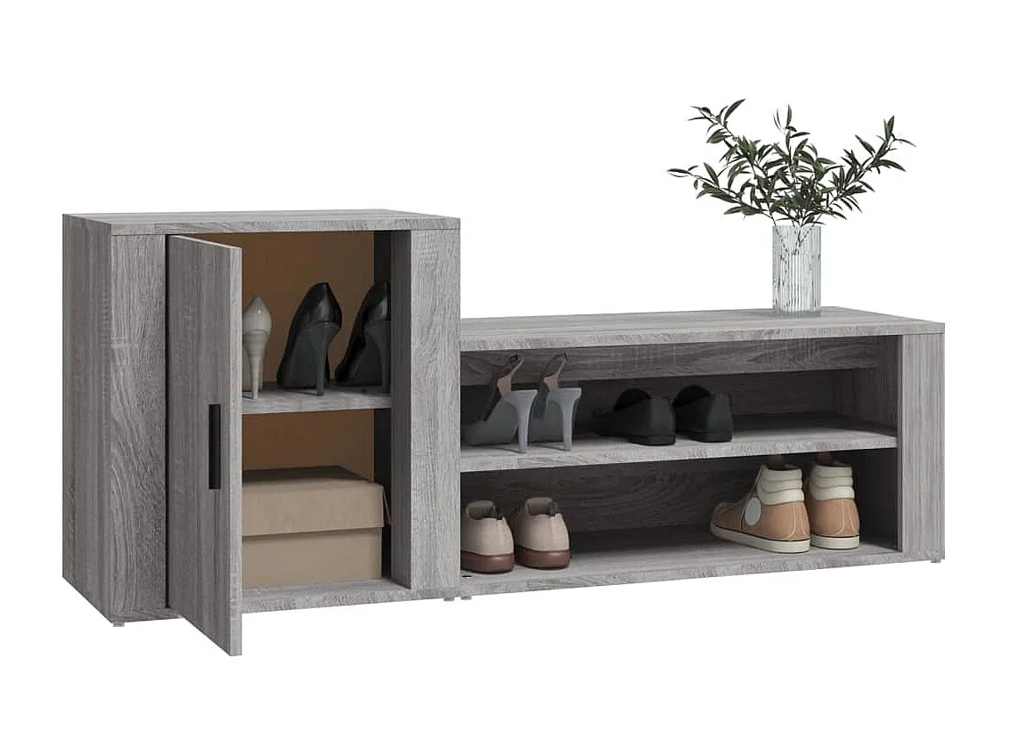 Armoire à chaussures Sonoma gris 130x35x54 cm Bois d'ingénierie