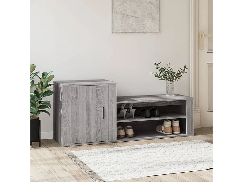 Armoire à chaussures Sonoma gris 130x35x54 cm Bois d'ingénierie