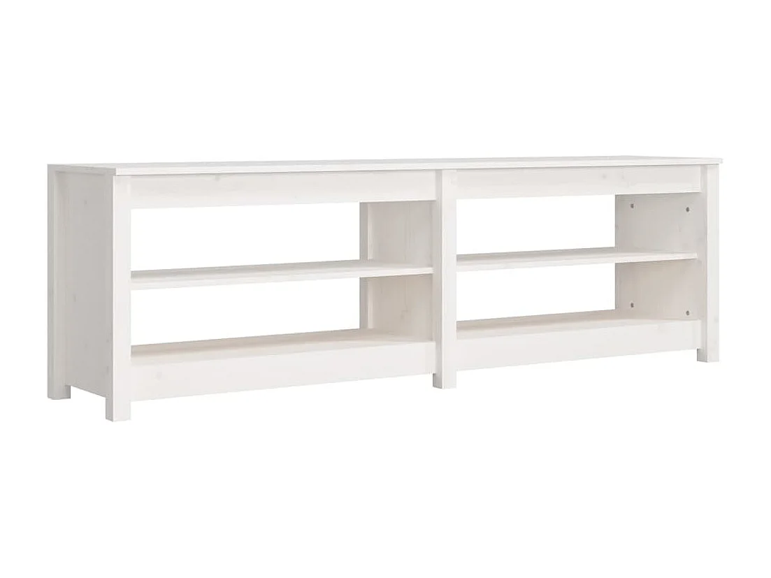 Banco zapatero blanco 160x36,5x50 cm Madera maciza de pino