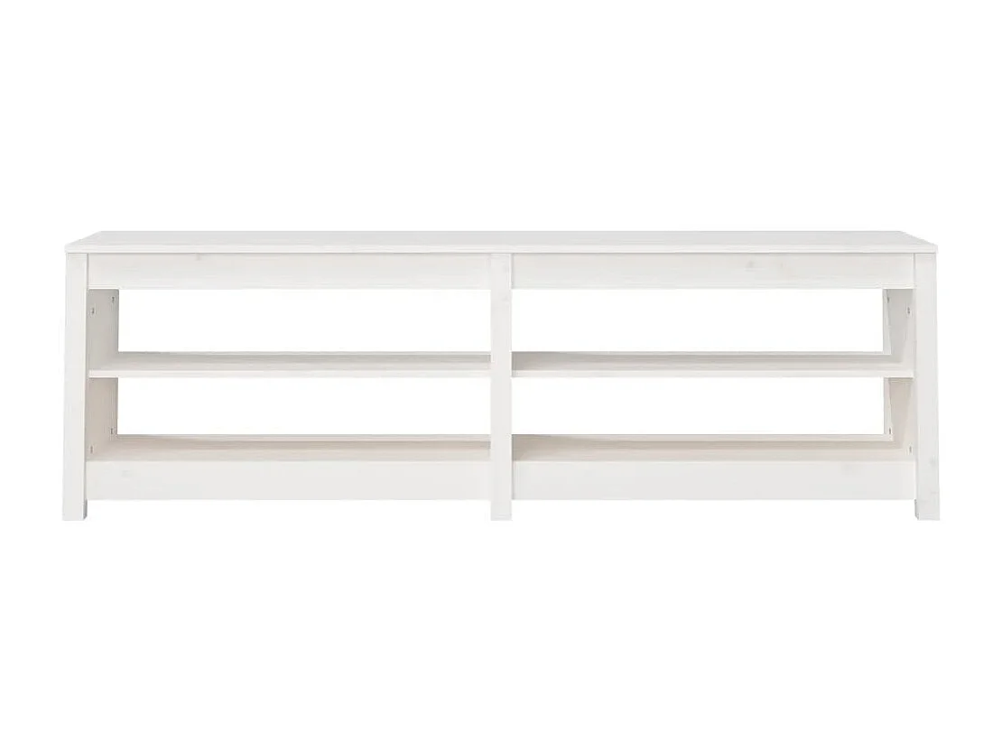 Banco zapatero blanco 160x36,5x50 cm Madera maciza de pino