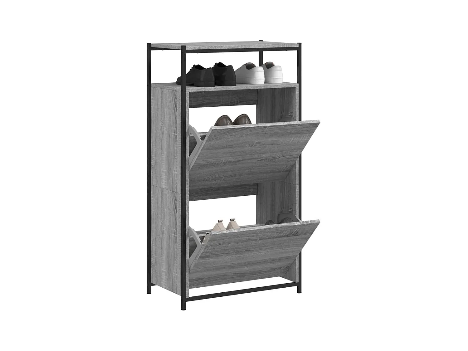 Armoire à chaussures Sonoma gris 60x34x112 cm Bois d'ingénierie