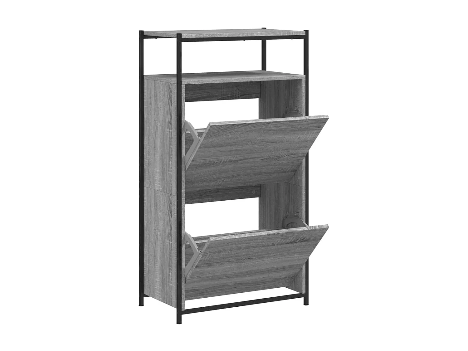 Scarpiera Sonoma grigia 60x34x112 cm in legno ingegnerizzato