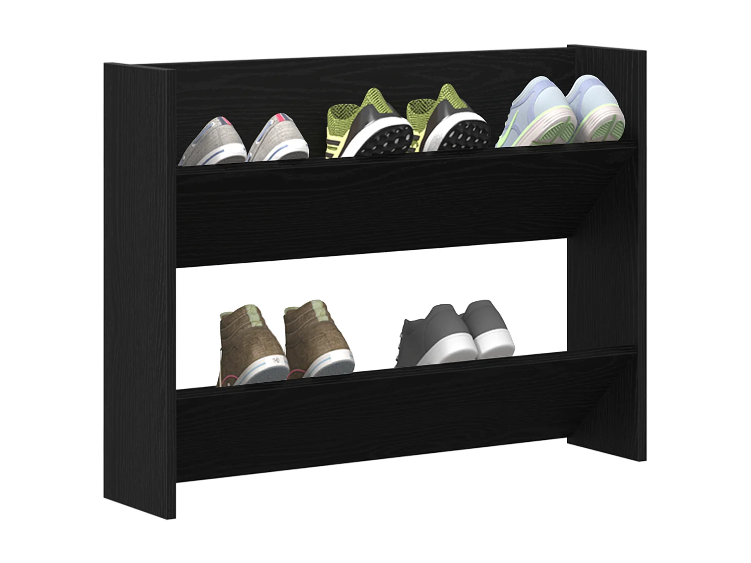 Cabinets à chaussures muraux Chêne noir 60 x 18 x 60 cm