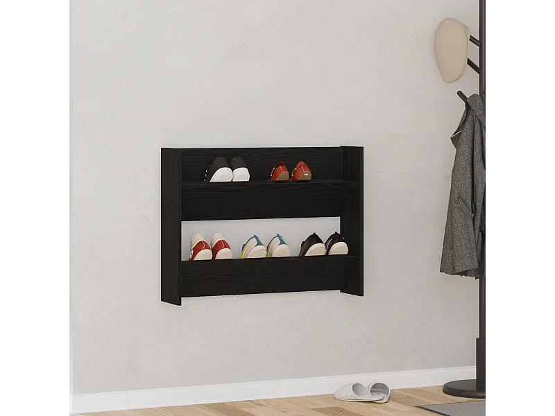 Zapateros de pared Roble negro 60 x 18 x 60 cm