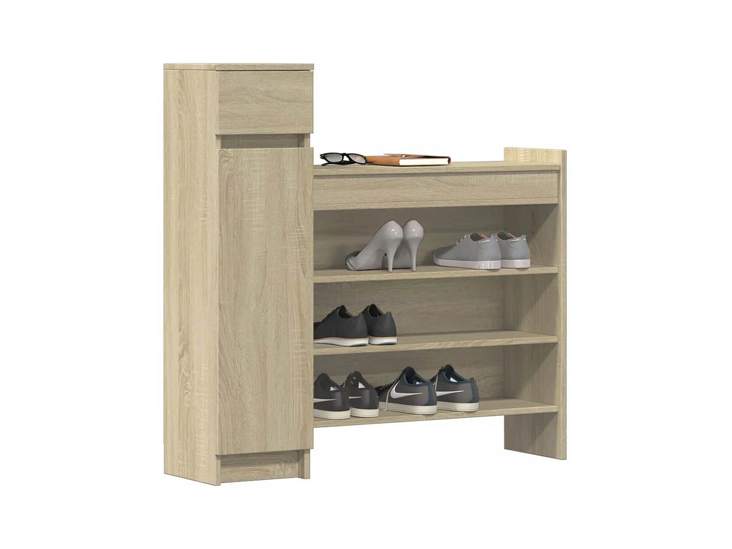 Armoire à chaussures chêne sonoma bois d'ingénierie